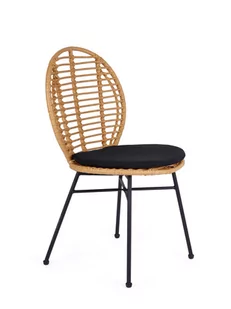 Krzesło rattan syntetyczny K472 na czarnych nogach - Krzesła - miniaturka - grafika 1