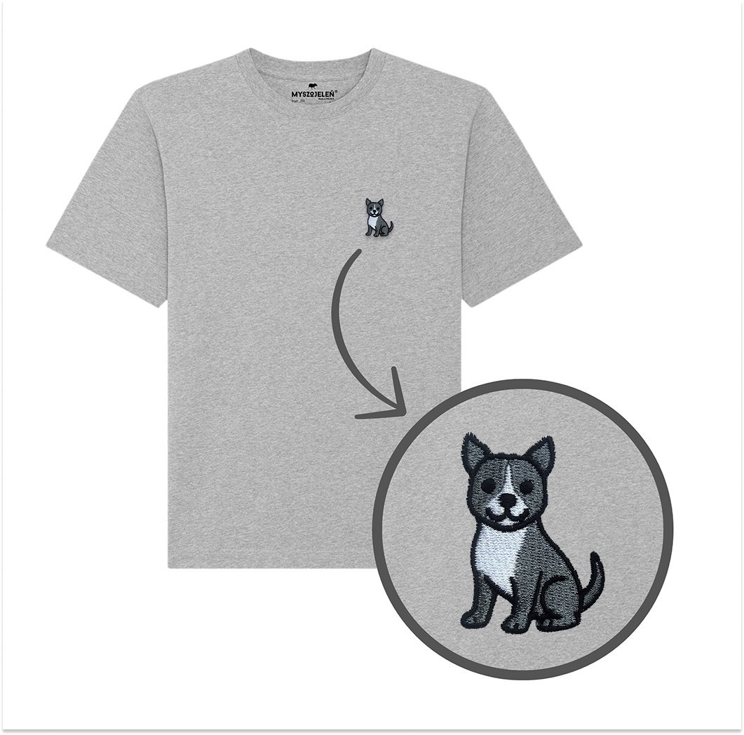 Haftowany T-shirt AMSTAFF SZARY - szary melanż XL