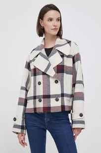 Tommy Hilfiger kurtka wełniana kolor beżowy przejściowa - Kurtki damskie - miniaturka - grafika 1