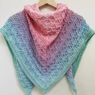Apaszki i szaliki damskie - Chusta szydełkowa Luvia ombre ręcznie robiona - miniaturka - grafika 1