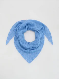 Reserved - Chusta z wełną i moherem - jasnoniebieski - Czapki damskie - miniaturka - grafika 1