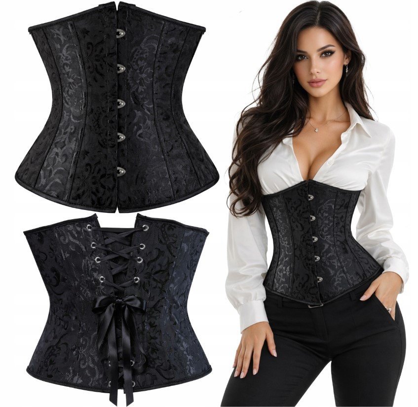 Gorset modelujący talię underbust czarny - XXL