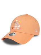 Czapki damskie - New Era Czapka z daszkiem Wmns Flower 940 La Dodgers 60435013 Pomarańczowy - miniaturka - grafika 1