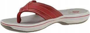 CLARKS DAMSKIE JAPONKI CZERWONE NA RZEP 35 ŻLQ - Klapki i japonki damskie - miniaturka - grafika 1