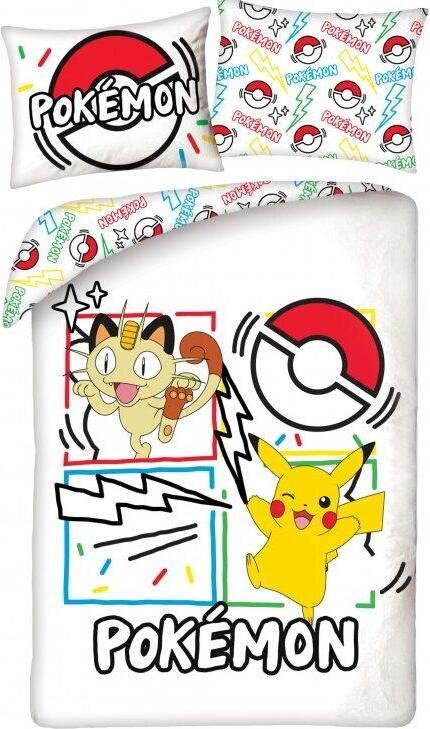 Pościel dziecięca Pokemon 140 x 200 cm mikrofibra Halantex pikachu meowth