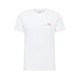 Lee Męski T-shirt z małym logo, Bright White, XXL - Koszulki męskie - miniaturka - grafika 1