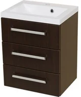 Szafki łazienkowe - Szafka łazienkowa wenge mat 50cm FOKUS z umywalką - miniaturka - grafika 1
