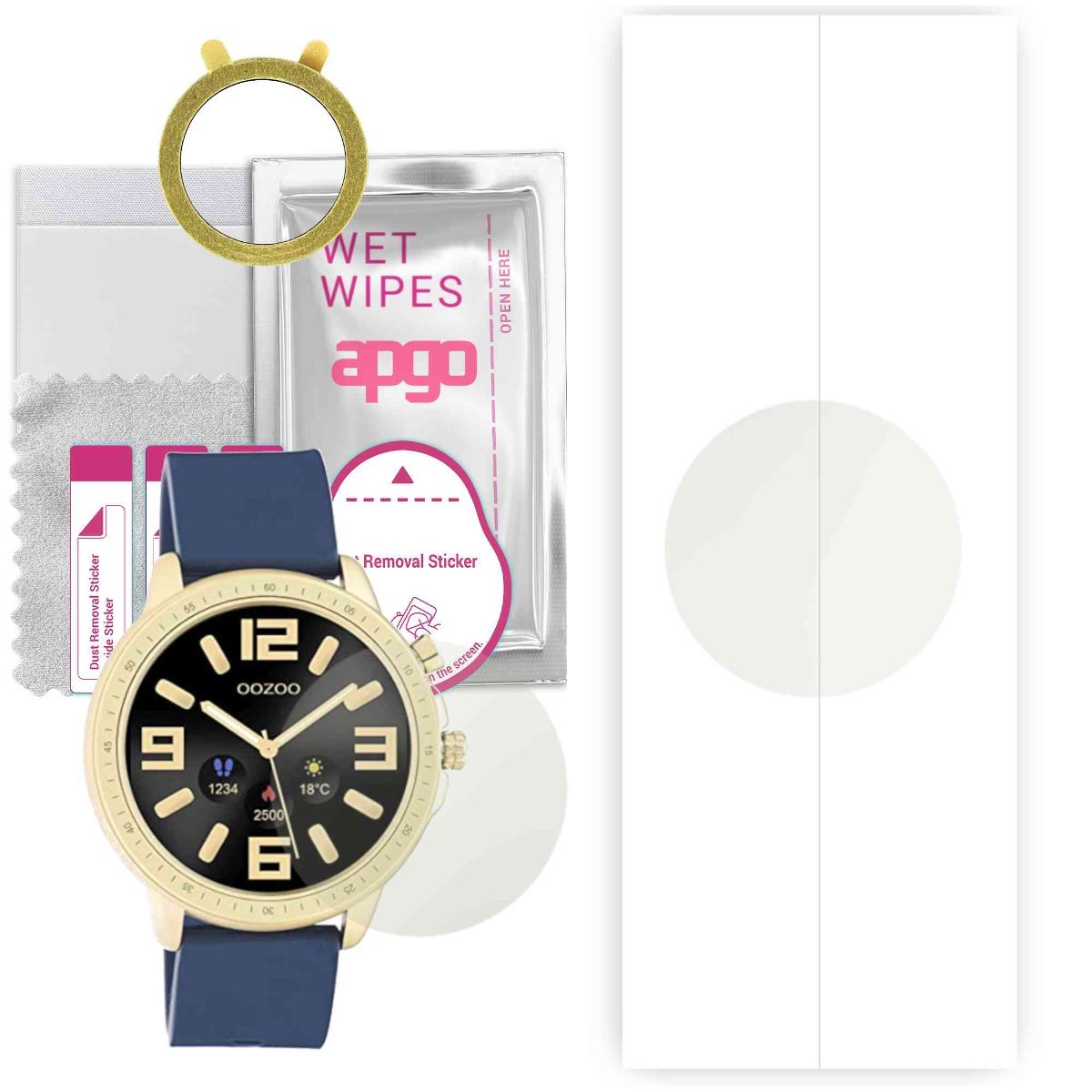 1x Folia hydrożelowa MATOWA do Oozoo Q00321 45mm - apgo Smartwatch Hydrogel MATTE Protection Ochrona na ekran smartwatcha