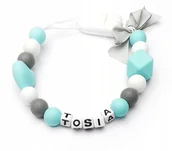 Akcesoria do smoczków - Silikonowa zawieszka z imieniem TOSIA upominek - miniaturka - grafika 1