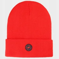 Czapki dla dzieci - Czapka Dziecięca 4F Zimowa Beanie Pomarańczowa 4FJWAW24ACAPU444 Sportowa - miniaturka - grafika 1