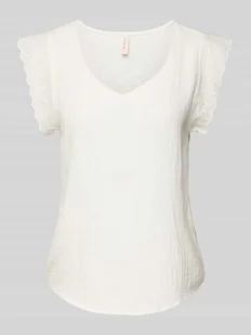 Bluzka z krótkim rękawem o kroju comfort fit z czystej bawełny model ‘THYRA’ - Bluzki damskie - miniaturka - grafika 1