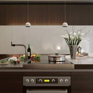 Lampy sufitowe - FLOS Lampa wisząca designerska WAN, możliwość ściemniania, biały / opal, salon / jadalnia, aluminium, design - miniaturka - grafika 1