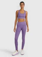 Legginsy - 4F Legginsy treningowe bezszwowe damskie - fioletowe M/L - miniaturka - grafika 1