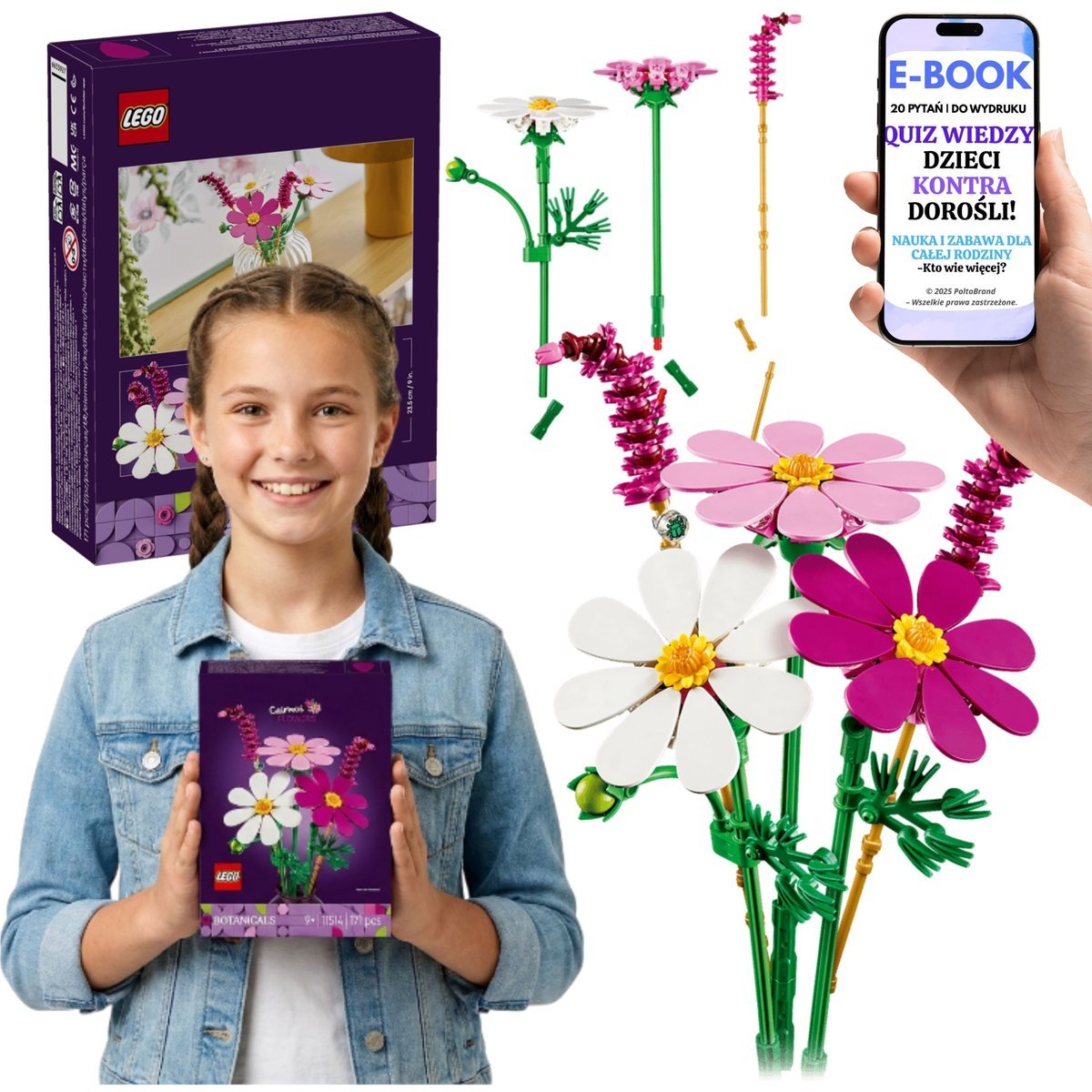 LEGO Botanicals Kosmosy 11514 Bukiet Kwiatów Prezent Dla Dziewczynki + E-BOOK-2
