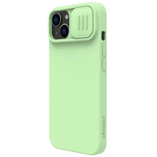 Nillkin CamShield Silky Silicone Case etui iPhone 14 pokrowiec z osłoną na aparat zielony - Etui i futerały do telefonów - miniaturka - grafika 3