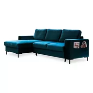 Narożniki - Morski aksamitny narożnik rozkładany Miuform Lofty Lilly, lewostronny - miniaturka - grafika 1