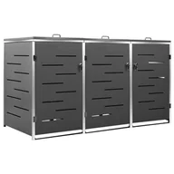 Kosze na śmieci - vidaXL Osłona na 3 kosze na śmieci 207x77,5x115 cm stal nierdzewna 149560 - miniaturka - grafika 1