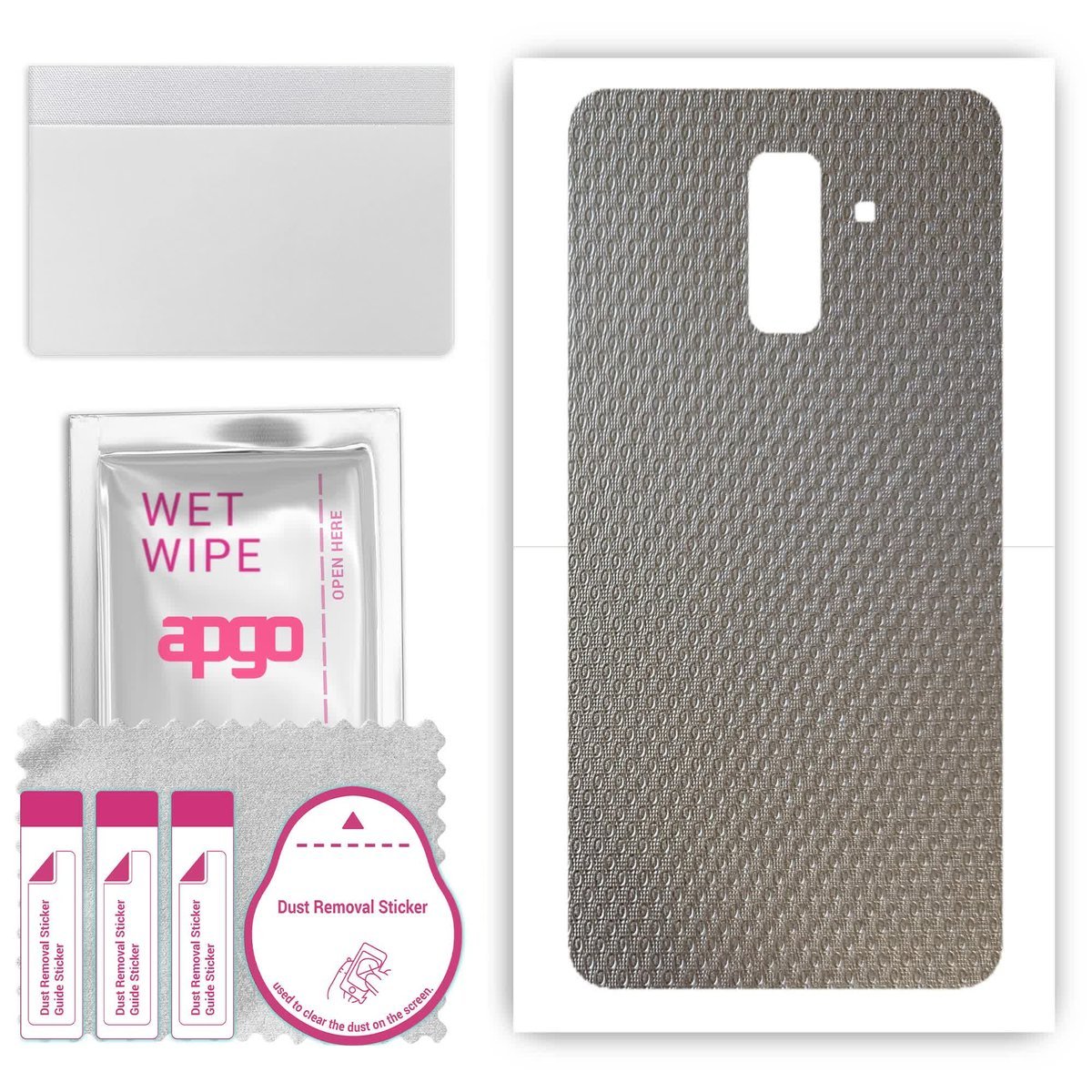 Folia naklejka skórka strukturalna na TYŁ do Samsung Galaxy A6+ (2018) - Aluminium krople - apgo SKINS