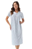 Bielizna nocna - Damska koszula nocna Ester 8 niebieska łąka 3XL - miniaturka - grafika 1