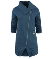 Bluzy damskie - Cienka długa bluza ze skośnym suwakiem i kominem BEATA - miniaturka - grafika 1