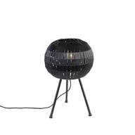 Lampy stojące - QAZQA Nowoczesna lampa stołowa statyw czarna - Zoë - miniaturka - grafika 1