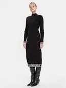 Sukienki - KARL LAGERFELD Sukienka dzianinowa A4W13028 Czarny Slim Fit - miniaturka - grafika 1