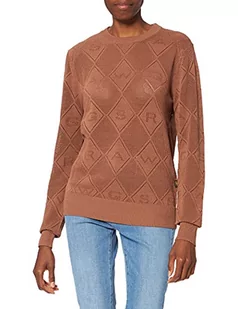 G-STAR RAW Damski sweter z dzianiny Pointelle, Brązowy (Medium Clay D20431-b754-c627), XS - Swetry damskie - miniaturka - grafika 1