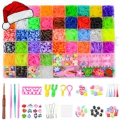 Biżuteria dla dzieci - Gumki Zestaw do Robienia bransoletek gumek do plecenia bransoletek 5500 szt - miniaturka - grafika 1