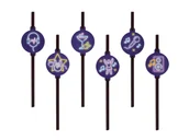 Słomki do napojów - Słomki papierowe Disco Neon - 6 szt. - miniaturka - grafika 1