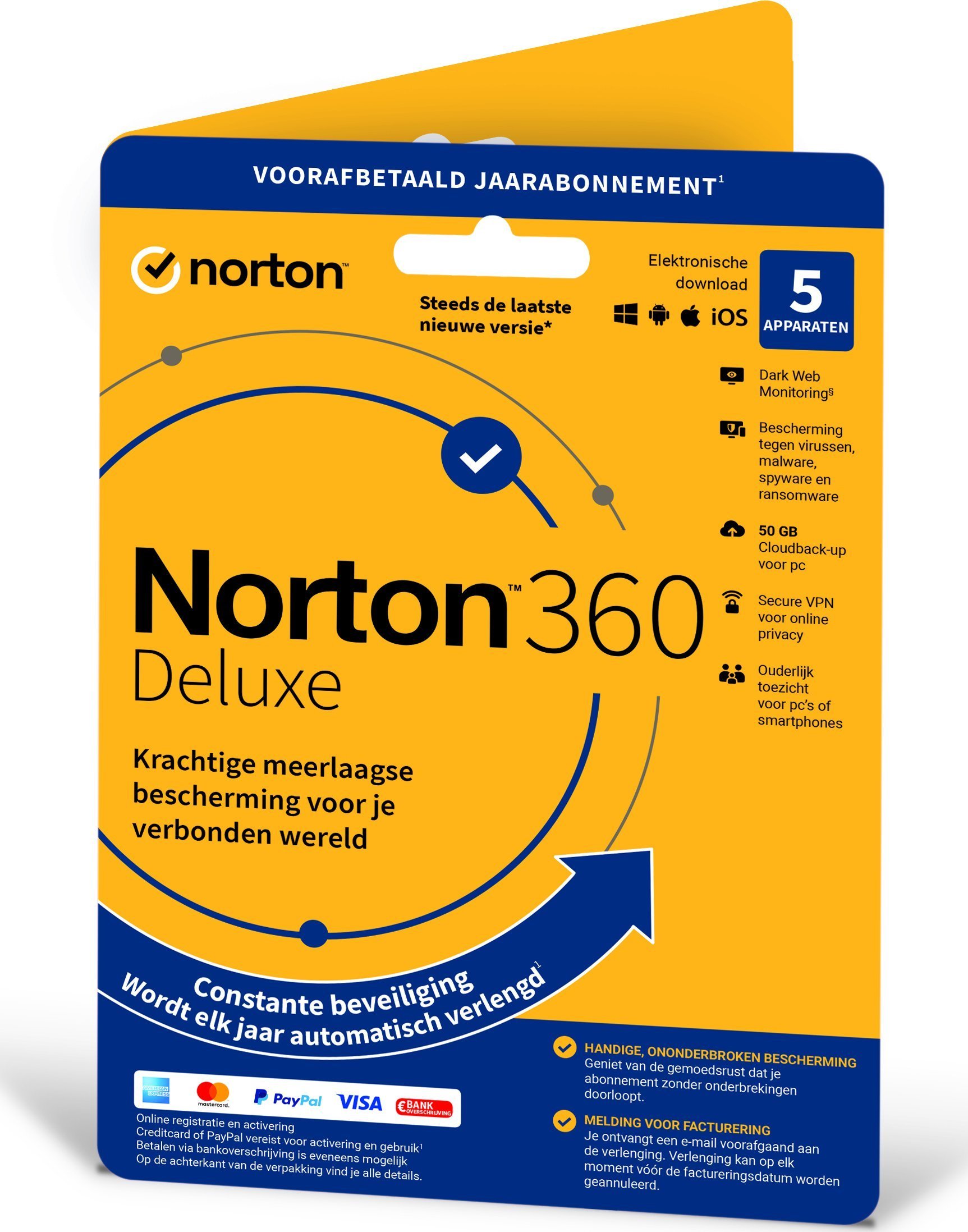 NortonLifeLock 21426468 Norton 360 Deluxe Holenderski Licencja podstawowa 1 x licencja 1 lata