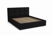 Łóżka - Łóżko do sypialni tapicerowane 120x200 z pojemnikiem - Alaska Czarne - miniaturka - grafika 1