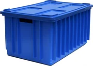 Pojemniki przemysłowe - Artech Pojemnik magazynowy z pokrywą, wym. 60x40cm, kolor, atest na kontakt z żywnością niebieski - miniaturka - grafika 1