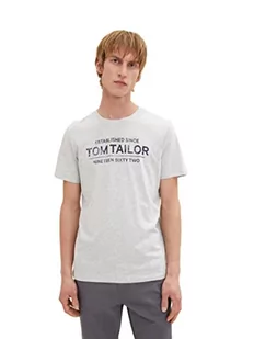 TOM TAILOR T-shirt męski, 15398 – Light Stone Grey Melange, M - Koszulki męskie - miniaturka - grafika 1