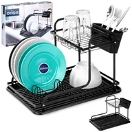 Suszarki do naczyń - Suszarka do naczyń na naczynia stojąca czarna dwupoziomowa RADKA 42.5x32x29cm ORION 155212 - miniaturka - grafika 1