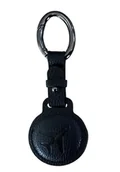 Etui na dokumenty i karty - YISH Airtag brelok do kluczy ze skóry PU: Brelok do kluczy i etui na karty Airtag, elegancki i praktyczny design, czarny - miniaturka - grafika 1