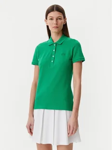 Lacoste Polo PF5462 Zielony Slim Fit - Koszulki i topy damskie - miniaturka - grafika 1
