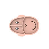 Miseczki i talerzyki dla dzieci - Matchstick Monkey Monkey Section Plate talerz dzielony Dusty Pink 1 szt. - miniaturka - grafika 1