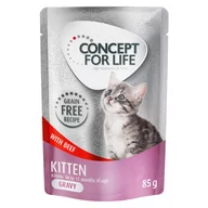 Mokra karma dla kotów - Concept for Life Kitten w sosie, wołowina - bez zbóż - 48 x 85 g - miniaturka - grafika 1