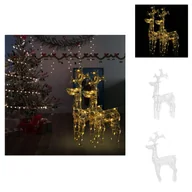 Oświetlenie świąteczne - vidaXL Renifer dekoracja świąteczna 2 szt. 60x16x100 cm akryl - lampki choinkowe - miniaturka - grafika 1