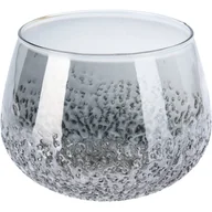 Świeczniki - Świecznik szklany świąteczny wys. 15 cm szary - miniaturka - grafika 1