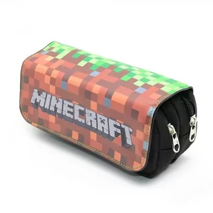 Piórnik szkolny miękki MOTYW MINECRAFT Klapka brązowe piksele - Piórniki - miniaturka - grafika 1
