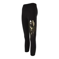 Legginsy - Dziewczęce legginsy, czarne z aplikacją z koniem, Tup Tup - miniaturka - grafika 1