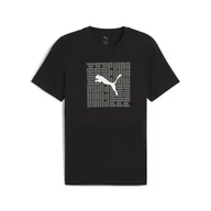 Koszulki sportowe męskie - Męska koszulka o kwadratowym kroju z grafiką PUMA Black - miniaturka - grafika 1