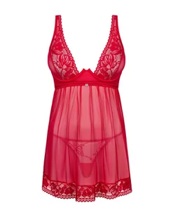 Koszulka Lacelove babydoll + stringi GRATIS!!! Czerwony (Rozmiar XL/XXL) - Piżamy damskie - miniaturka - grafika 3