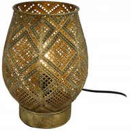 Lampy stojące - LAMPA STOŁOWA METALOWA AŻUROWA ZŁOTA GLAMOUR LM DESIGN LUMERO 927 - miniaturka - grafika 1