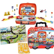Samoloty i helikoptery - Straż Pożarna Parking Miasto Zestaw W Walizce Auta Helikopter Znaki Drogowe 20 Elementów - miniaturka - grafika 1