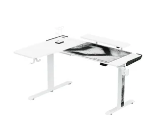 Ultradesk WINGER 155cm Regulacja wysokości Biały - Biurka gamingowe - miniaturka - grafika 1