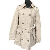 Płaszcze damskie - Only Płaszcz Damski Elegancki Wygodny Stylowy Beżowy w Kratkę L - miniaturka - grafika 1