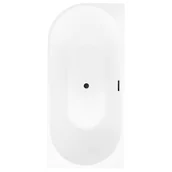 Wanny - Wanna wolnostojąca przyścienna Pula 170x80 cm prawa czarny odpływ Corciano - miniaturka - grafika 1