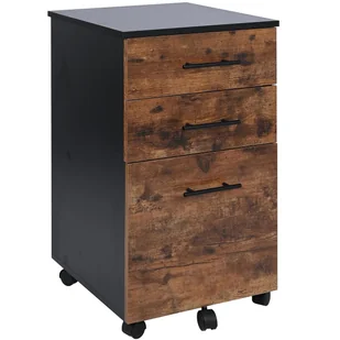 Szafka na kółkach z szufladą ciemny brąz stolik nocny 42x40x72 VBS4 Begryf - Szafki biurowe - miniaturka - grafika 1